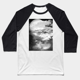 grey moon fantasy landscape Baseball T-Shirt